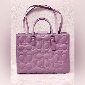 Coach Maggie Tote Bag In Signature Leather in Jasmine Color Large Size!